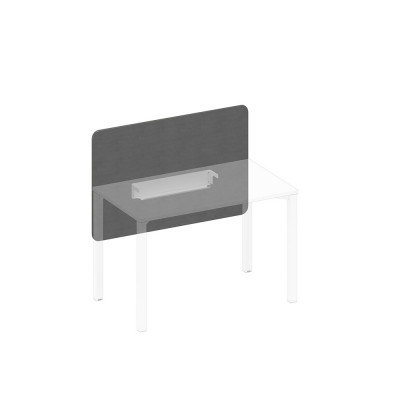 Экран настольный фронтальный тканевый с кабель-каналом серый (Bahama Grey) / белый гладкий А1 БГ 856.02 BA50