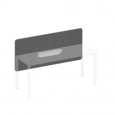 Экран настольный фронтальный тканевый с мягким наполнителем с кабель-каналом серый (Bahama Grey) / белый гладкий А1 БГ 859.01 BA50