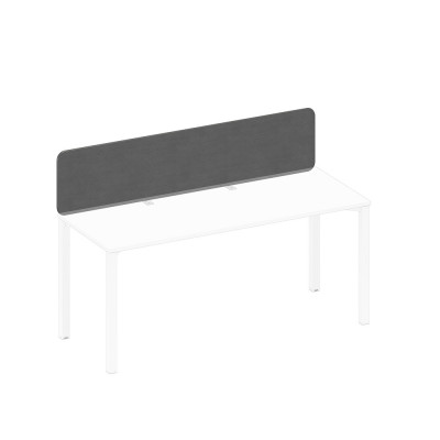 Экран настольный фронтальный тканевый с кронштейнами серый (Bahama Grey) / белый гладкий А1 БГ 867.02 BA50