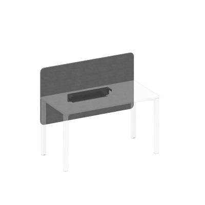 Экран настольный фронтальный тканевый с кабель-каналом серый (Bahama Grey) / черный гладкий А1 ЧР 857.02 BA50