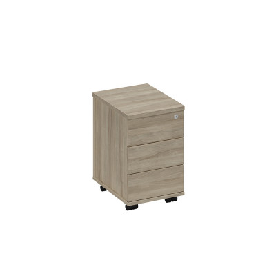 Тумба выкатная 3-х ящичная с центральным замком узкая вяз либерти А1 214 ВЛ