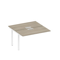 Секция стола рабочей станции на металлокаркасе, столешницы с заглушкой вяз либерти/ белый гладкий А1 БГ 174-1 ВЛ