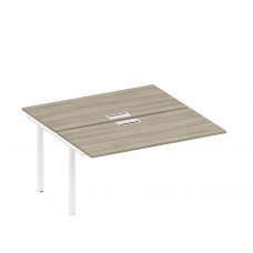 Секция стола рабочей станции на металлокаркасе, столешницы с заглушкой вяз либерти/ белый гладкий А1 БГ 178-1 ВЛ