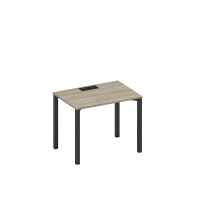 Стол письменный на металлокаркасе, столешница с заглушкой вяз либерти/ черный гладкий А1 ЧР 012 ВЛ