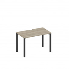 Стол письменный на металлокаркасе, столешница с вырезом вяз либерти/ черный гладкий А1 ЧР 013.2 ВЛ