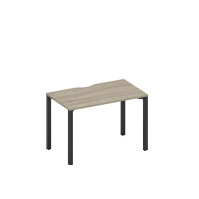 Стол письменный на металлокаркасе, столешница с вырезом вяз либерти/ черный гладкий А1 ЧР 013.2 ВЛ