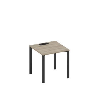 Стол письменный на металлокаркасе, столешница с заглушкой вяз либерти/ черный гладкий А1 ЧР 021 ВЛ