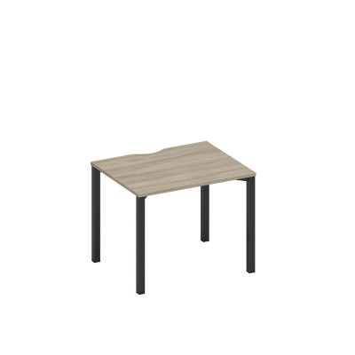 Стол письменный на металлокаркасе, столешница с вырезом вяз либерти/ черный гладкий А1 ЧР 022.2 ВЛ