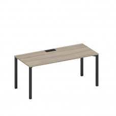 Стол письменный на металлокаркасе, столешница с заглушкой вяз либерти/ черный гладкий А1 ЧР 026 ВЛ