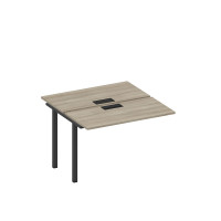 Секция стола рабочей станции на металлокаркасе, столешницы с заглушкой вяз либерти/ черный гладкий А1 ЧР 170-1 ВЛ