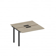 Секция стола рабочей станции на металлокаркасе, столешницы с заглушкой вяз либерти/ черный гладкий А1 ЧР 170-1 ВЛ