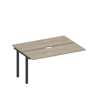 Секция стола рабочей станции на металлокаркасе, столешницы с вырезом вяз либерти/ черный гладкий А1 ЧР 172.2-1 ВЛ