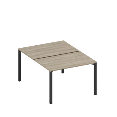 Рабочая станция на металлокаркасе (2*120) вяз либерти/ черный гладкий А1 ЧР 176.1 ВЛ