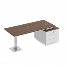 Стол на опорной тумбе дуб гладстоун / антрацит премиум / дуб гладстоун СИ 106 ДГ АР ДГ