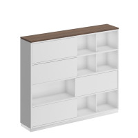 Шкаф-купе дуб гладстоун / белый премиум / белый премиум СИ 301 ДГ БП БП