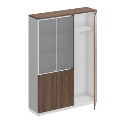Шкаф комбинированный с гардеробом дуб гладстоун / белый премиум / дуб гладстоун СИ 310 ДГ БП ДГ/ХР
