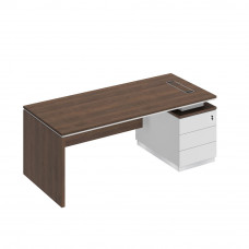 Стол руководителя на опорной тумбе опора ДСП дуб гладстоун / белый премиум / белый премиум СИ 110 ДГ БП БП