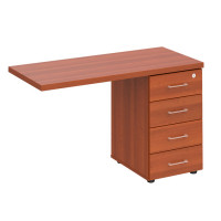 Брифинг-приставка боковая на опорной тумбе с центральным замком с доводчиками миланский орех ПТ 766 ОМ