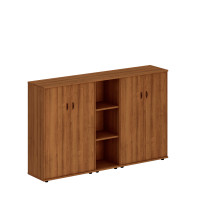 Шкаф средний (закрытый + стеллаж узкий + закрытый) темный орех Исп.26