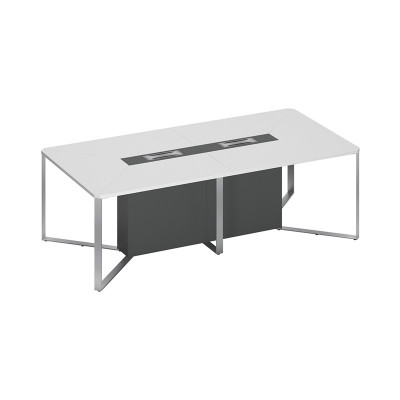 Стол для переговоров составной 2-секционный белый премиум / антрацит премиум / антрацит премиум СП 102 БП АР АР ХР