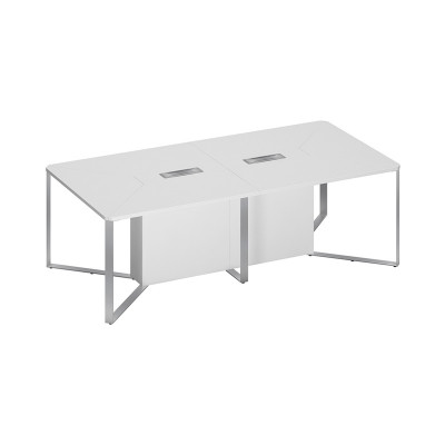 Стол для переговоров составной 2-секционный белый премиум / белый премиум / белый премиум СП 104 БП БП БП ХР