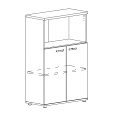 Шкаф средний полузакрытый серый / белый премиум А4 9363 СЕ/БП