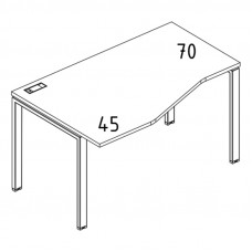 Стол эргономичный левый "Техно" на металлокаркасе UNO дуб ристретто/ металлокаркас антрацит А4 А1 065 ДР