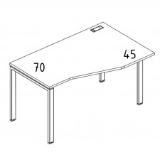 Стол на металлокаркасе UNO эргономичный правый "Техно" дуб ристретто/ металлокаркас серый А4 С1 064 ДР