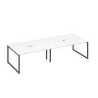 Стол 320 переговорный с металлокаркасом QUATTRO белый премиум / металлокаркас антрацит А4 А4 133-2 БП