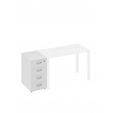 Тумба приставная 4-х ящичная с замком белый премиум А4 9220 БП