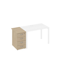 Тумба приставная 4-х ящичная с замком дуб скандинавский А4 9221 ДК