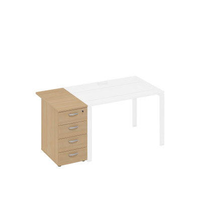 Тумба приставная 4-х ящичная с замком натуральный дуб А4 9222 НД