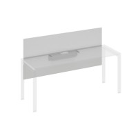 Экран настольный фронтальный большой для стола 180 с кабель-каналом серый / металлокаркас антрацит А4 А 839 СЕ