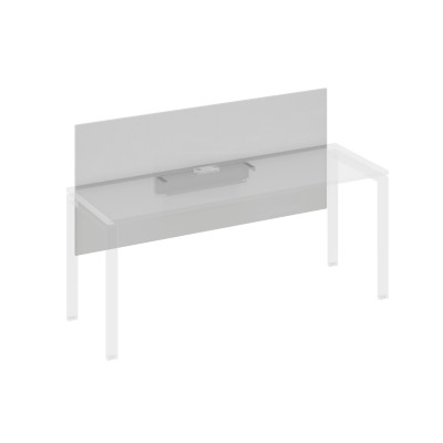 Экран настольный фронтальный большой для стола 180 с кабель-каналом серый / металлокаркас антрацит А4 А 839 СЕ