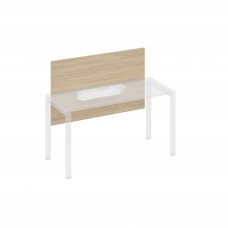 Экран настольный фронтальный большой для стола 140 с кабель-каналом дуб скандинавский / металлокаркас белый А4 Б 837 ДК