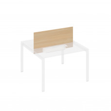 Экран настольный фронтальный для стола 120 с двумя кабель-каналами натуральный дуб / металлокаркас белый А4 Б 846 НД