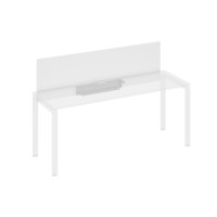 Экран настольный фронтальный для стола 180 с кабель-каналом белый премиум / металлокаркас серый А4 С 834 БП