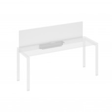 Экран настольный фронтальный для стола 180 с кабель-каналом белый премиум / металлокаркас серый А4 С 834 БП