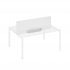 Экран настольный фронтальный для стола 160 с двумя кабель-каналами белый премиум / металлокаркас серый А4 С 848 БП