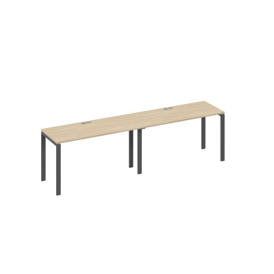 Рабочая станция с каркасом UNO 2х140 дуб скандинавский / металлокаркас антрацит А4 А1 004-2 ДК