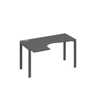 Стол левый на металлокаркасе UNO эргономичный "Классика" антрацит премиум / металлокаркас антрацит А4 А1 033 АР
