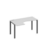 Стол левый на металлокаркасе UNO эргономичный "Классика" серый / металлокаркас антрацит А4 А1 033 СЕ