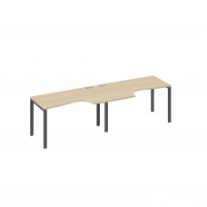 Рабочая станция столы Классика опоры UNO (2х140) дуб скандинавский / металлокаркас антрацит А4 А1 043-2 ДК