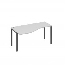 Стол левый "Техно" эргономичный на металлокаркасе UNO серый / металлокаркас антрацит А4 А1 055 СЕ