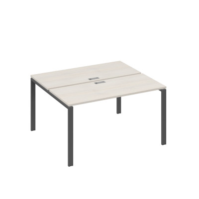 Рабочая станция на каркасе UNO столы 2х140 дуб / металлокаркас антрацит А4 А1 171 ДШ