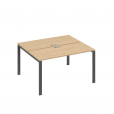Рабочая станция на каркасе UNO столы 2х140 натуральный дуб / металлокаркас антрацит А4 А1 171 НД