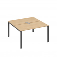 Рабочая станция на металлокаркасе UNO (2х140) натуральный дуб / металлокаркас антрацит А4 А1 174 НД