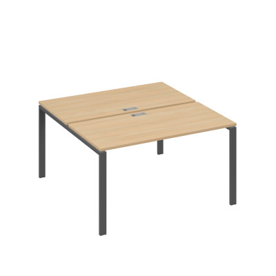 Рабочая станция на металлокаркасе UNO (2х140) натуральный дуб / металлокаркас антрацит А4 А1 174 НД