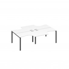 Рабочая станция UNO столы (4х120) Классика белый премиум / металлокаркас антрацит А4 А1 180-2 БП