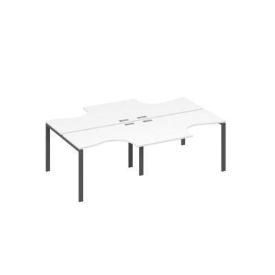 Рабочая станция UNO столы (4х120) Классика белый премиум / металлокаркас антрацит А4 А1 180-2 БП